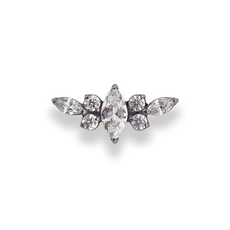 钛合金耳饰 「精灵王加冕皇冠」f136医用植入级钛合金耳钉耳骨钉S13