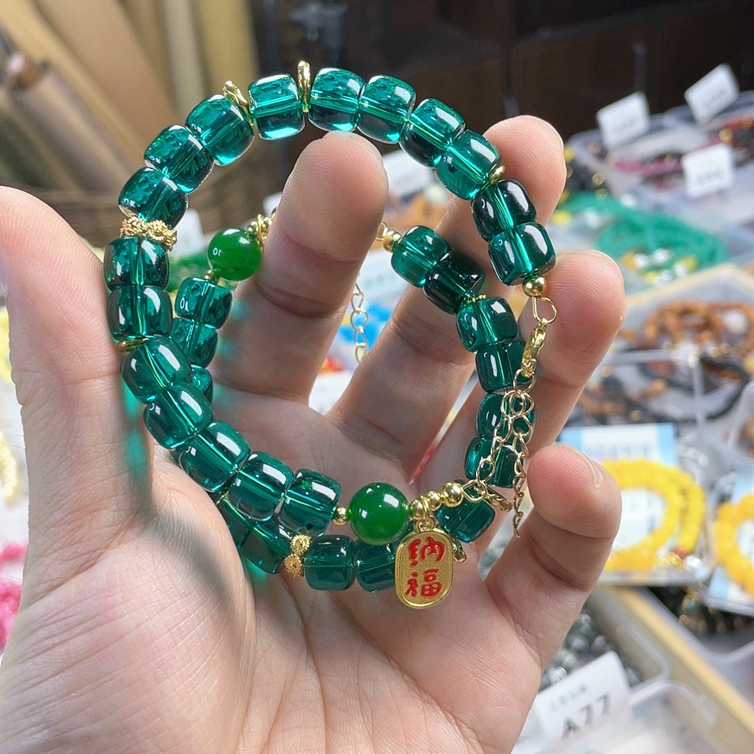 玉髓手饰银S925镀金镶嵌