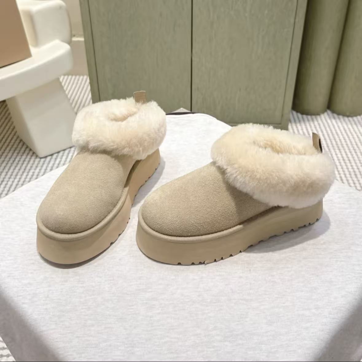 低筒一脚登皮毛一体雪地靴【0041】