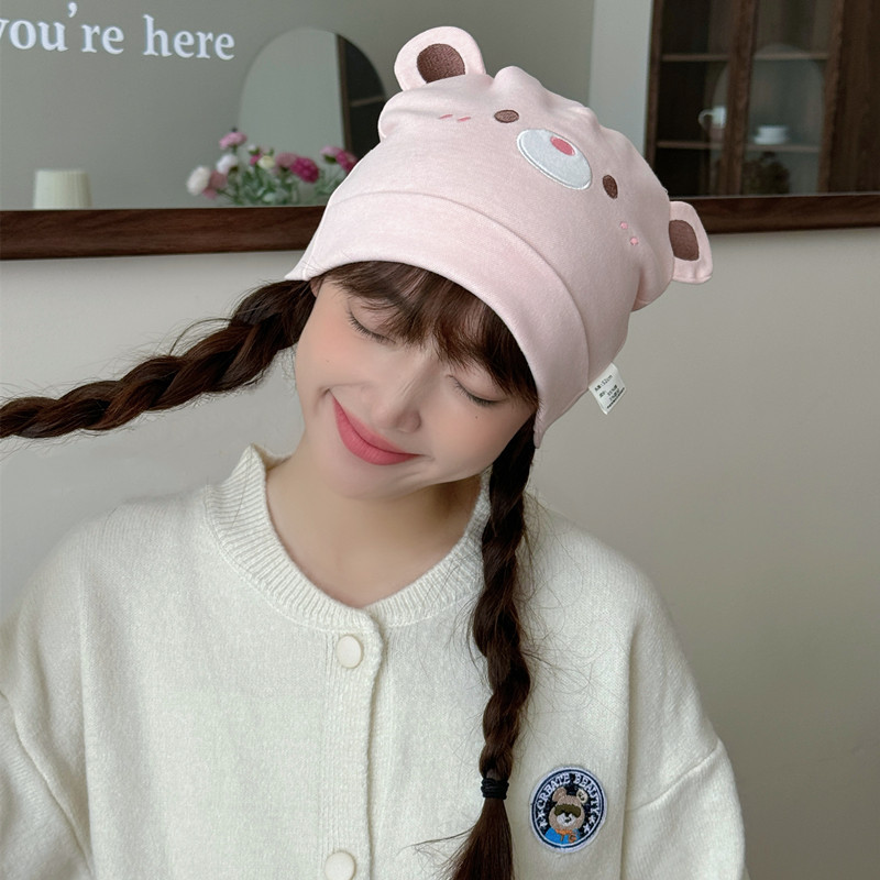 月子帽春秋夏可爱双层棉产妇帽厚款坐月子保暖防风帽子孕妇帽产后