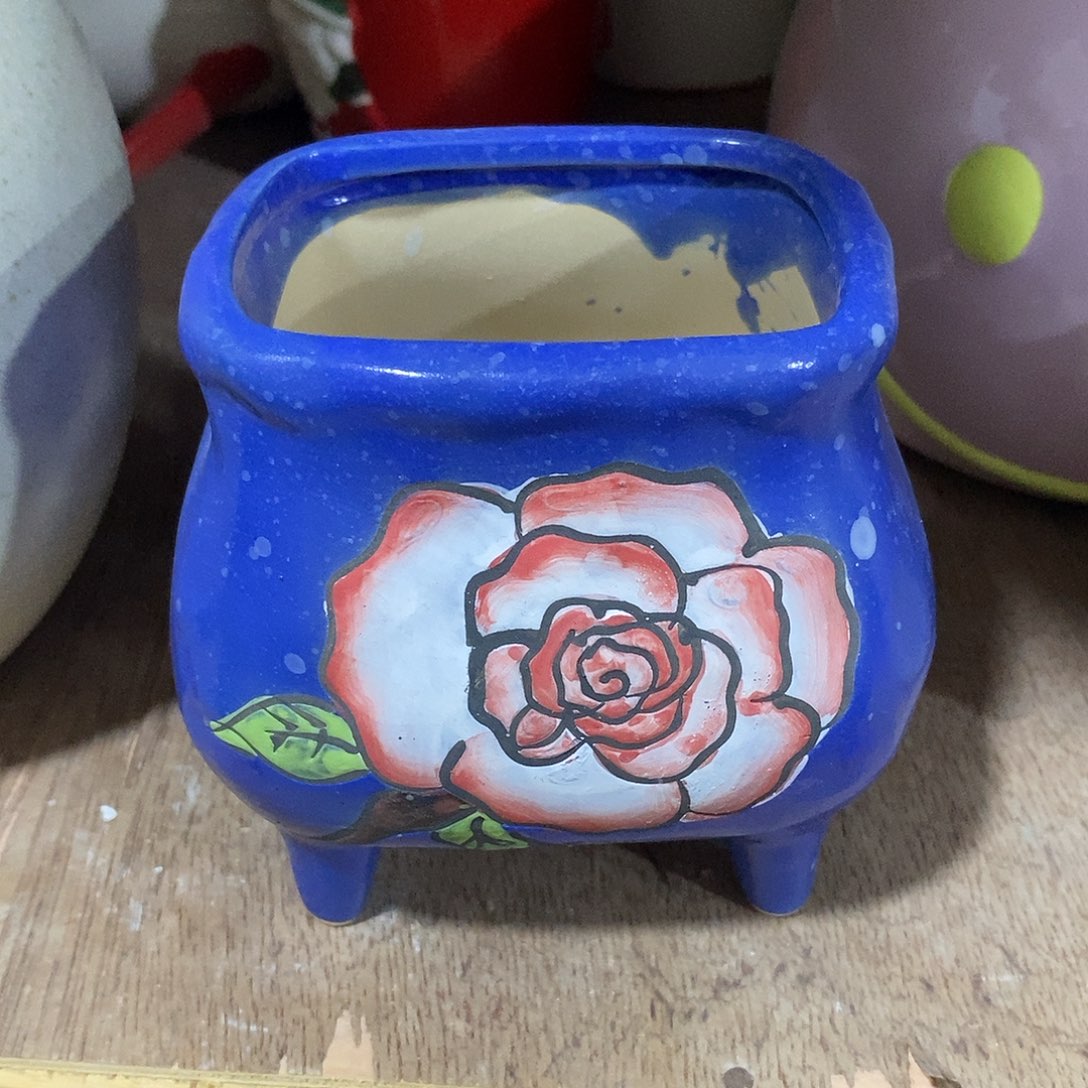 肉****摆件陶陶盆有孔 瑕疵介意勿拍