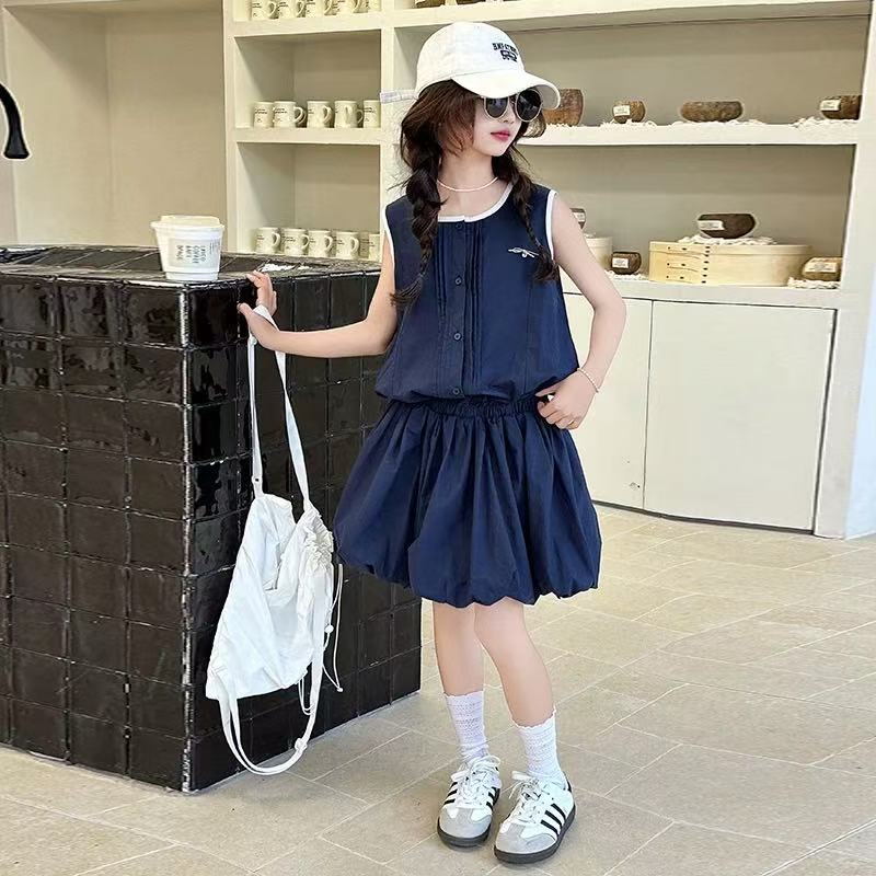 506006 韩版新款夏款女童休闲舒适时尚洋气夏季宽松连衣裙