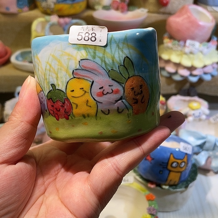 588 手工手绘盆满29包邮