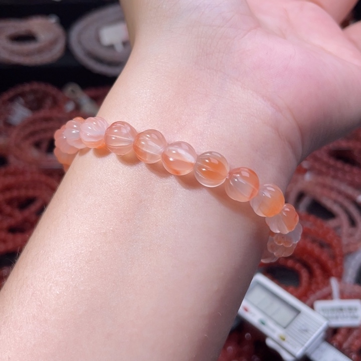 南红玛瑙未镶嵌配饰手串8咪南瓜珠1208