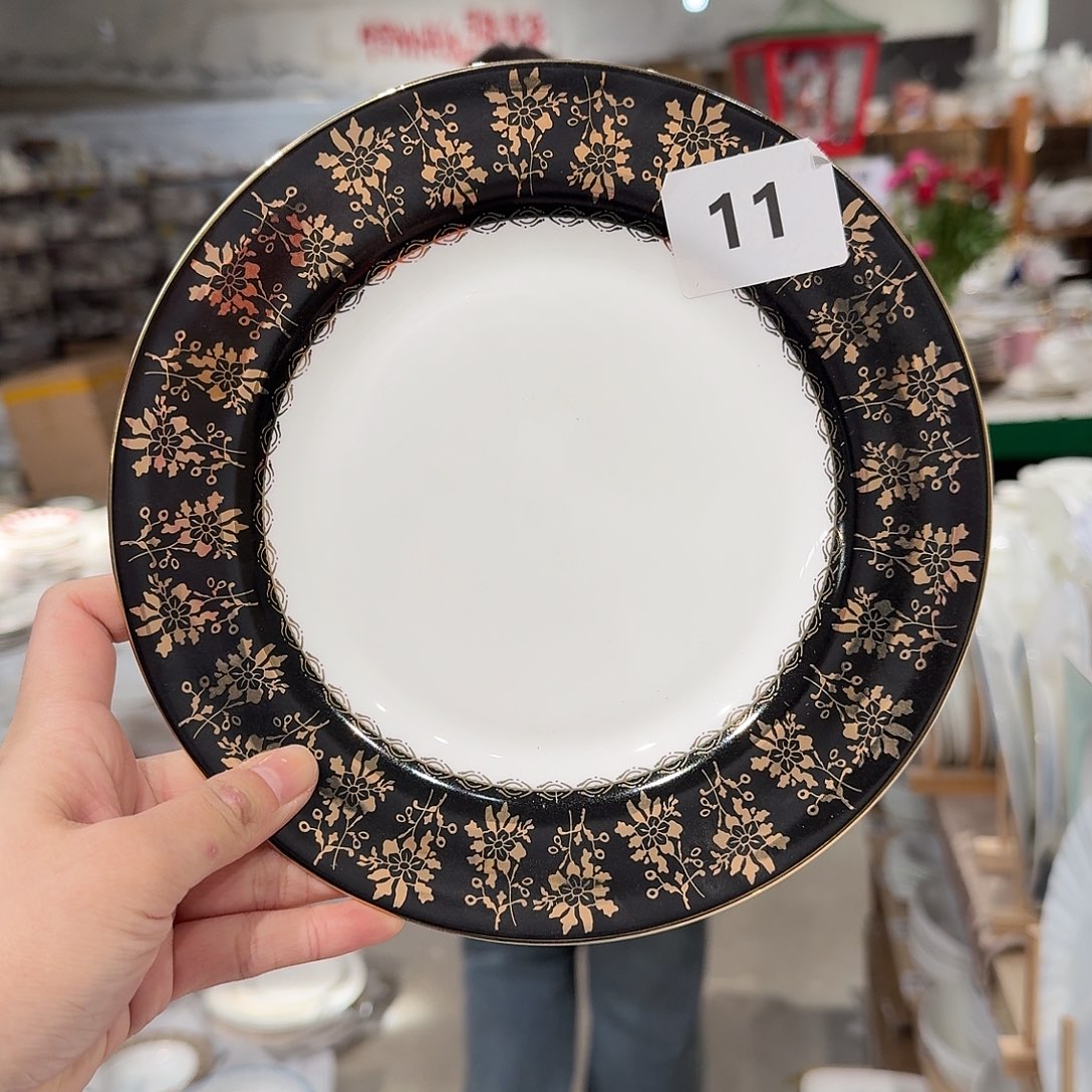 瓷高骨瓷8英寸盘20cm2个外贸骨瓷