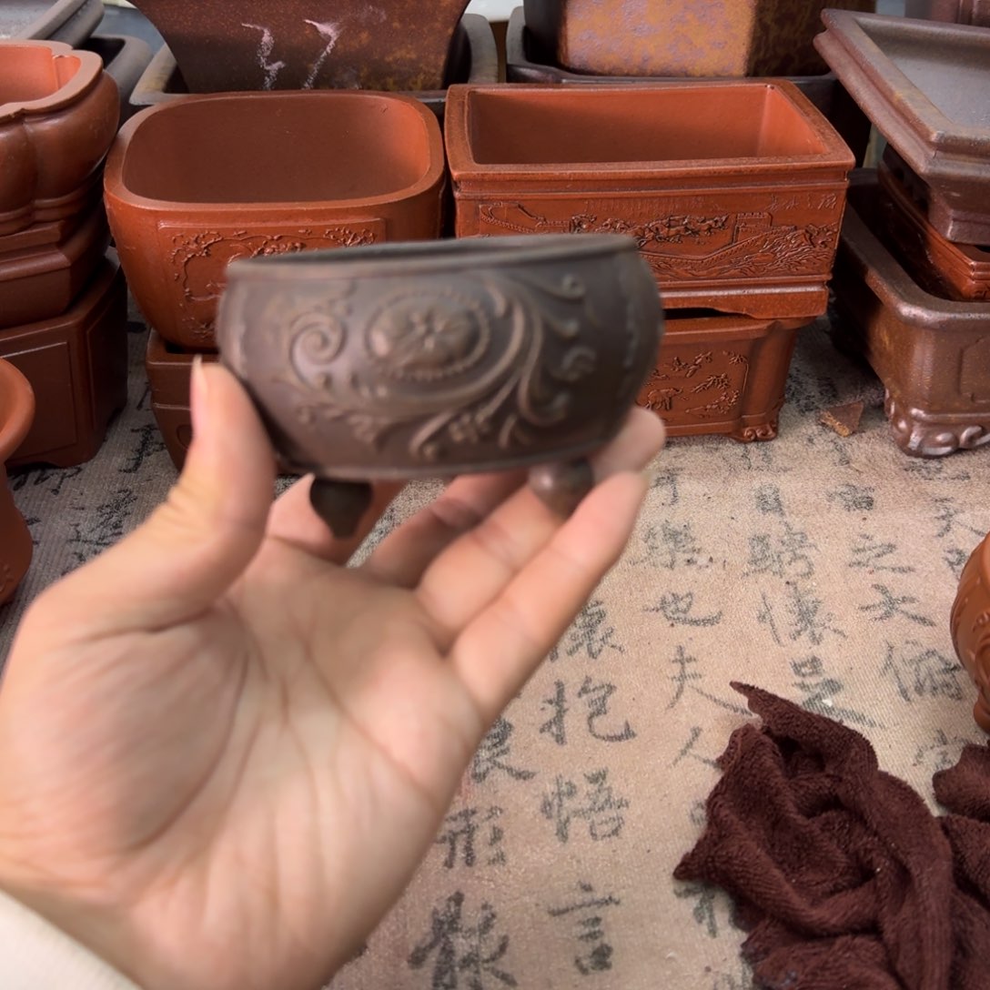 紫砂花盆宜兴紫砂正品8x4