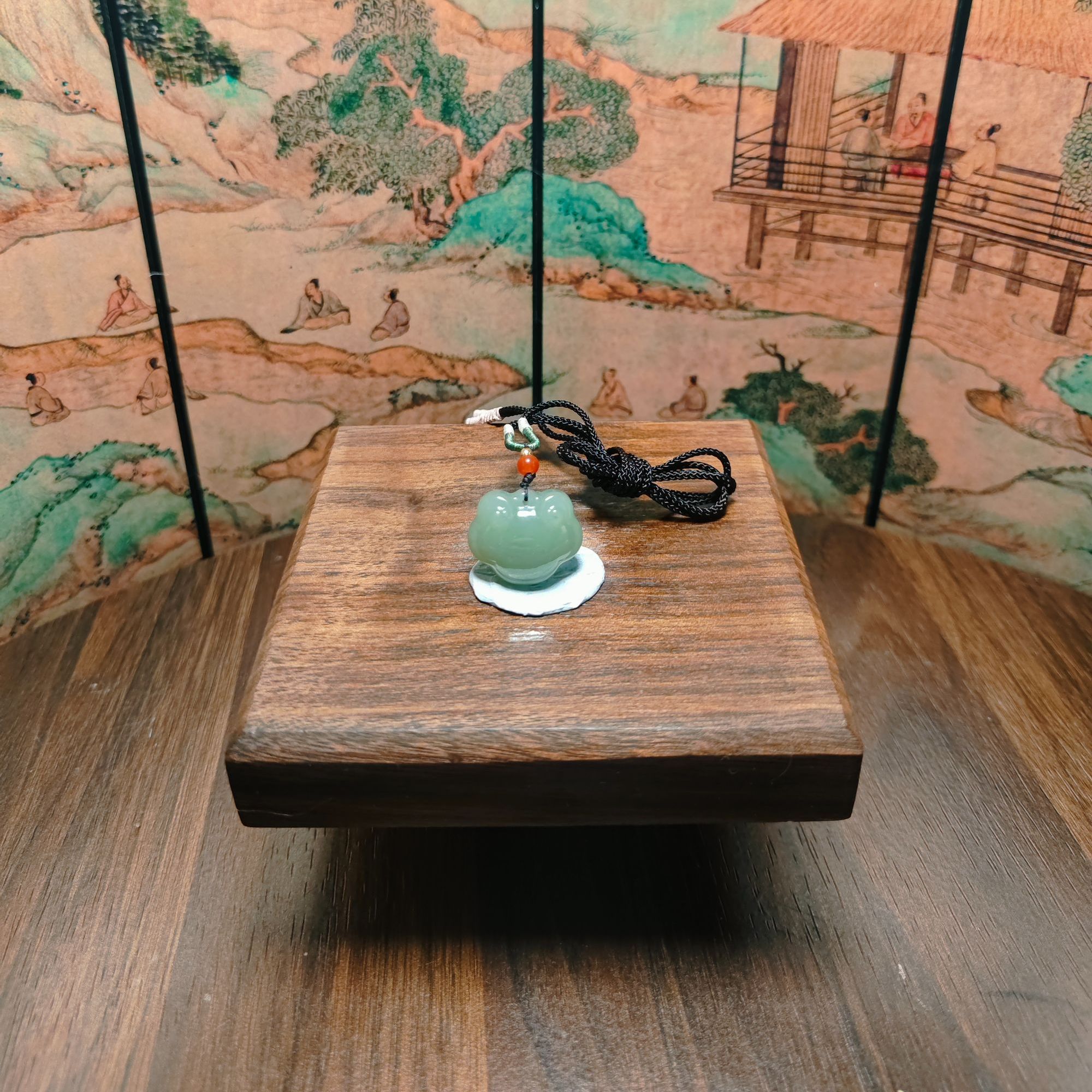 H和田玉平安锁吊坠3804