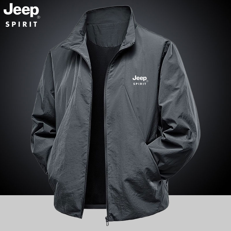 jeep吉普外套男秋款2025新款休闲上衣户外运动夹克薄款单层冲风衣