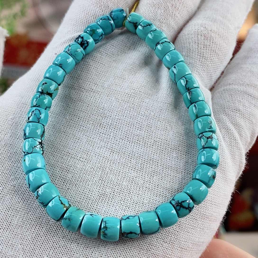 绿松石珠宝奇石未镶嵌6m m