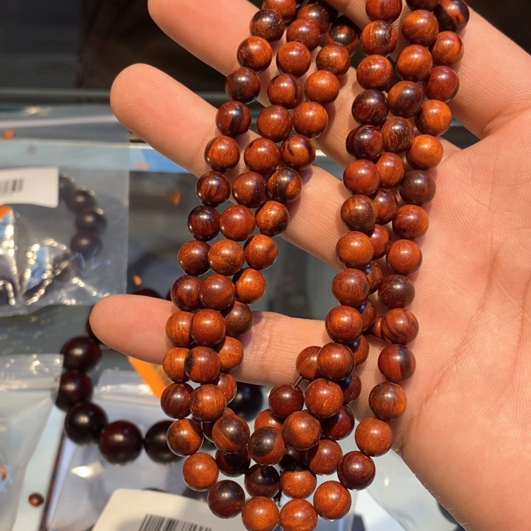 小叶紫檀手串/手链0.8鸡血