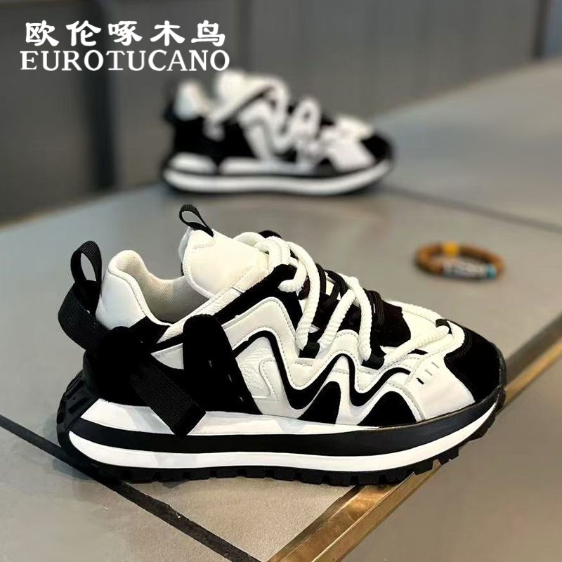 欧伦啄木鸟EUROTUCANO男鞋时尚增高休闲鞋子男款厚底耐磨老爹鞋
