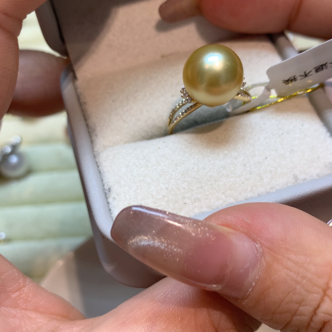 海水珍珠戒指14K金镶嵌