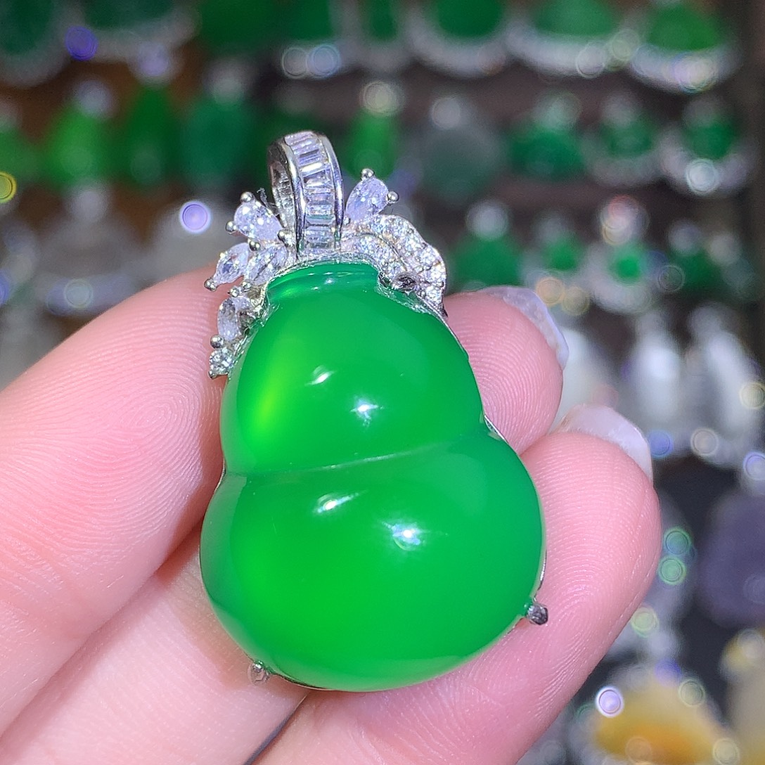 玛瑙/玉髓银S925镶嵌吊坠(不含链)