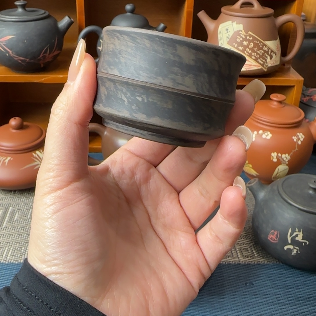建水紫陶手磨主人杯