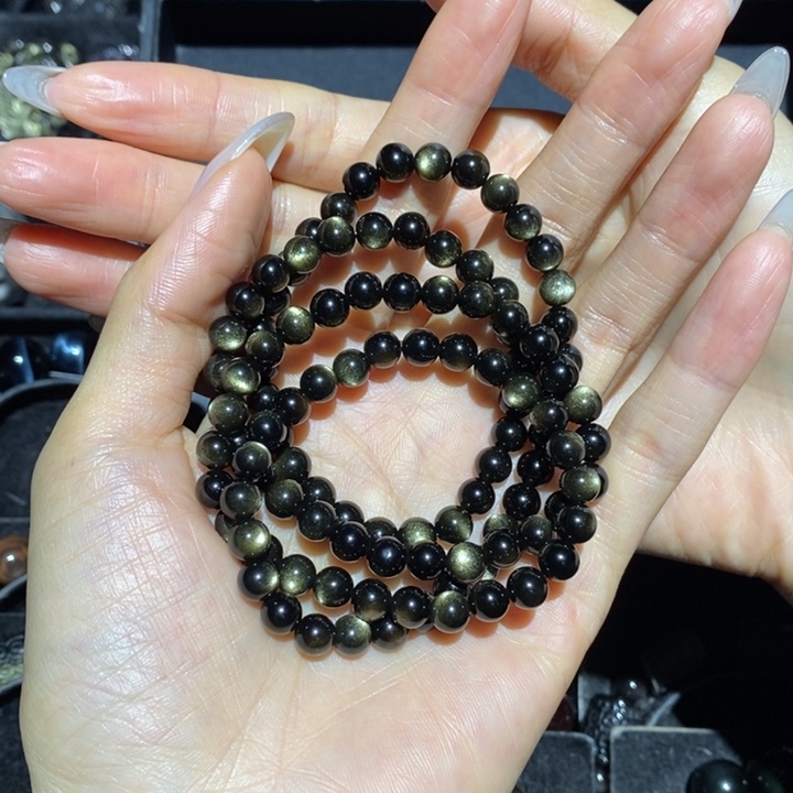 黑曜岩手链未镶嵌闹*妈