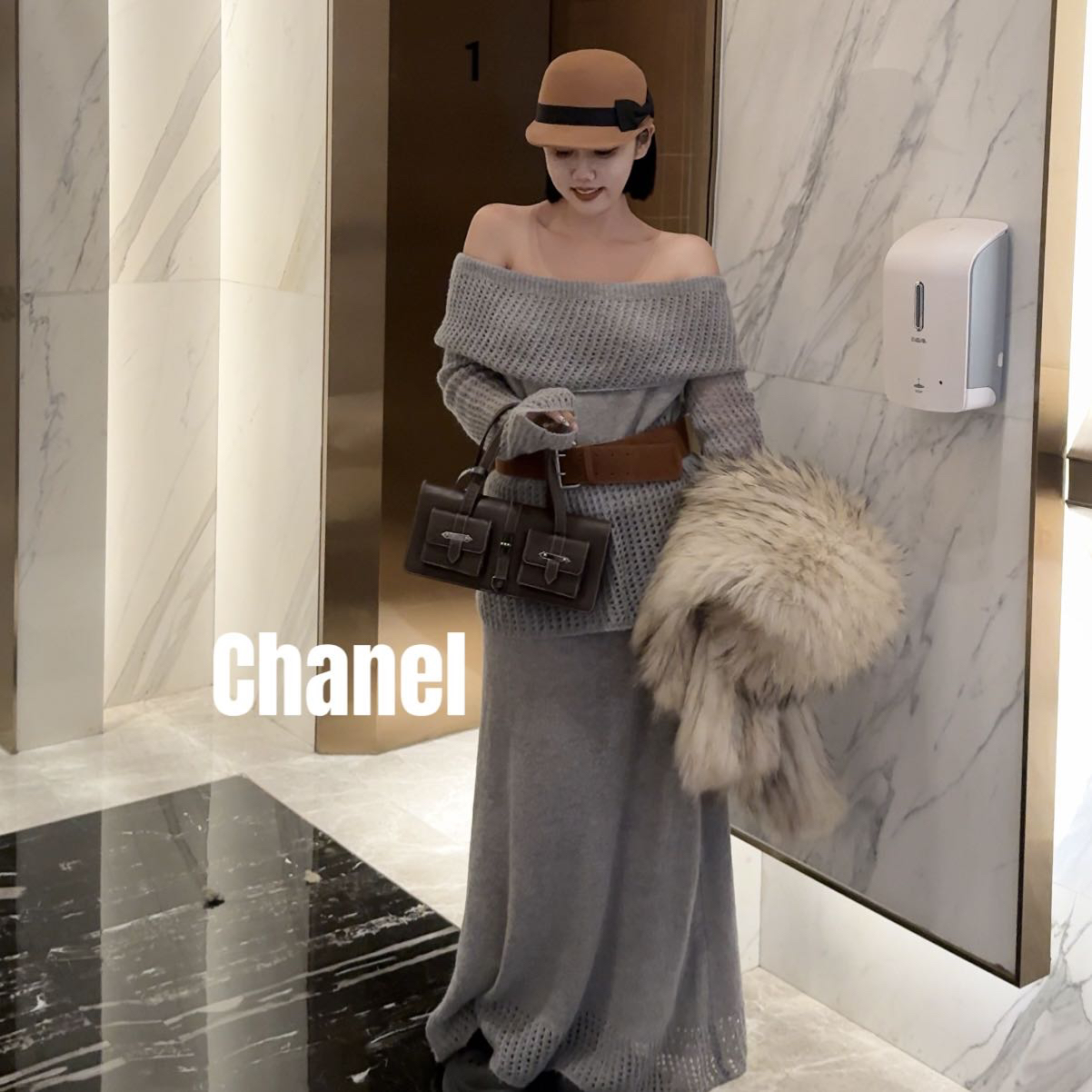 修复品619468/Chanel/香奈儿骆驼手提包