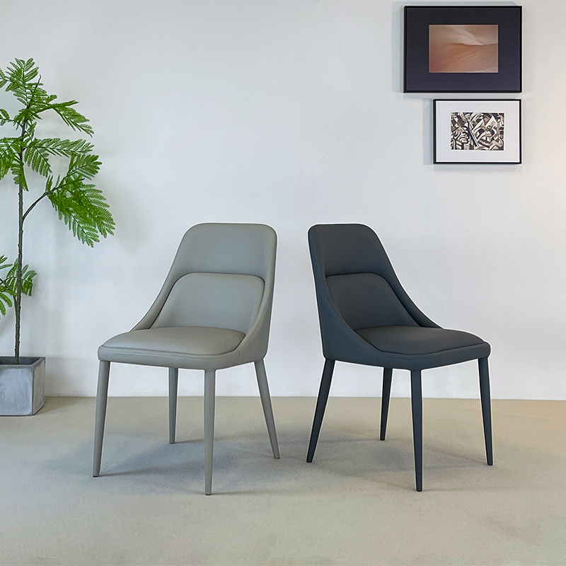 2025新款简约现代餐椅客厅意式轻奢真皮椅设计师北欧餐椅家用餐椅