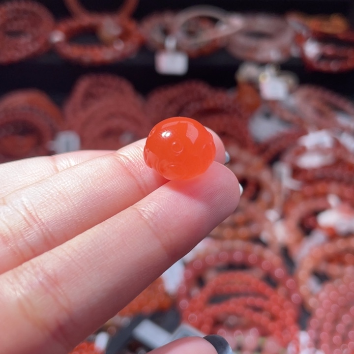 南红玛瑙未镶嵌面包蟹1594打孔备注