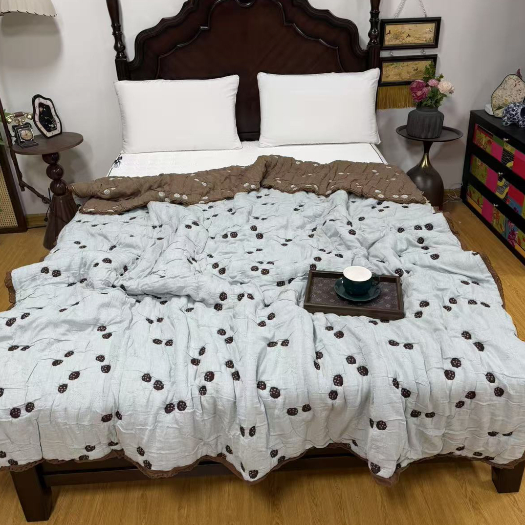 毛病大 处理品！十层纱泡芙被双人200*230～会起小毛球会缩水V029