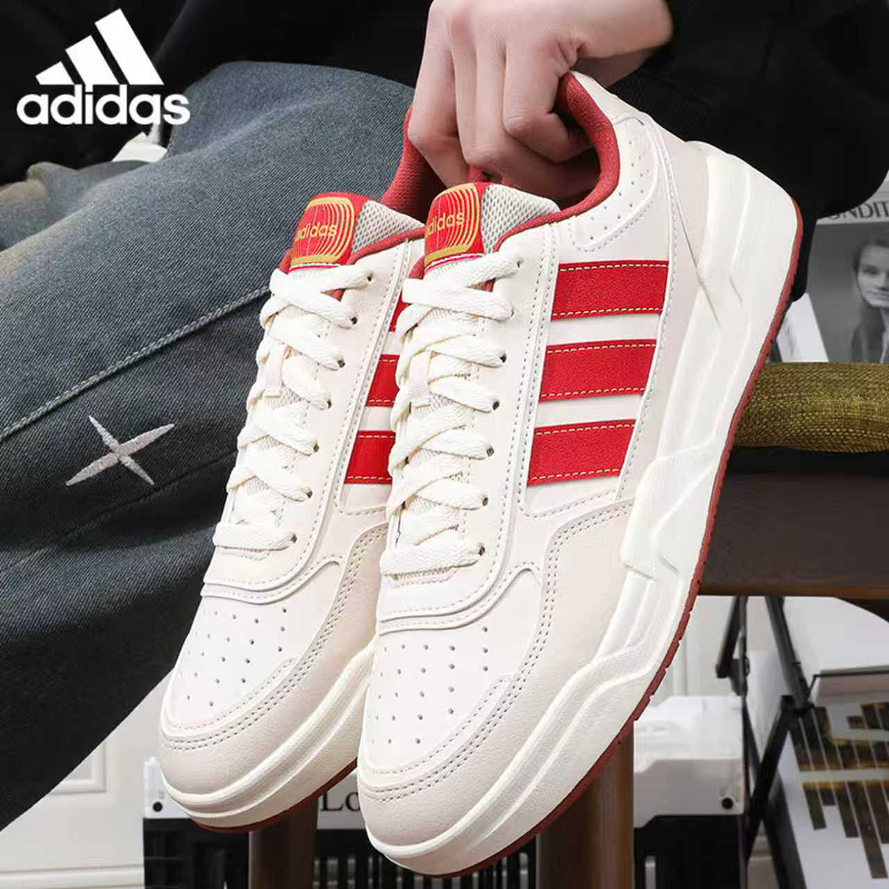 【马年限定款】adidas/阿迪达斯男女新年配色潮流运动板鞋KI1497