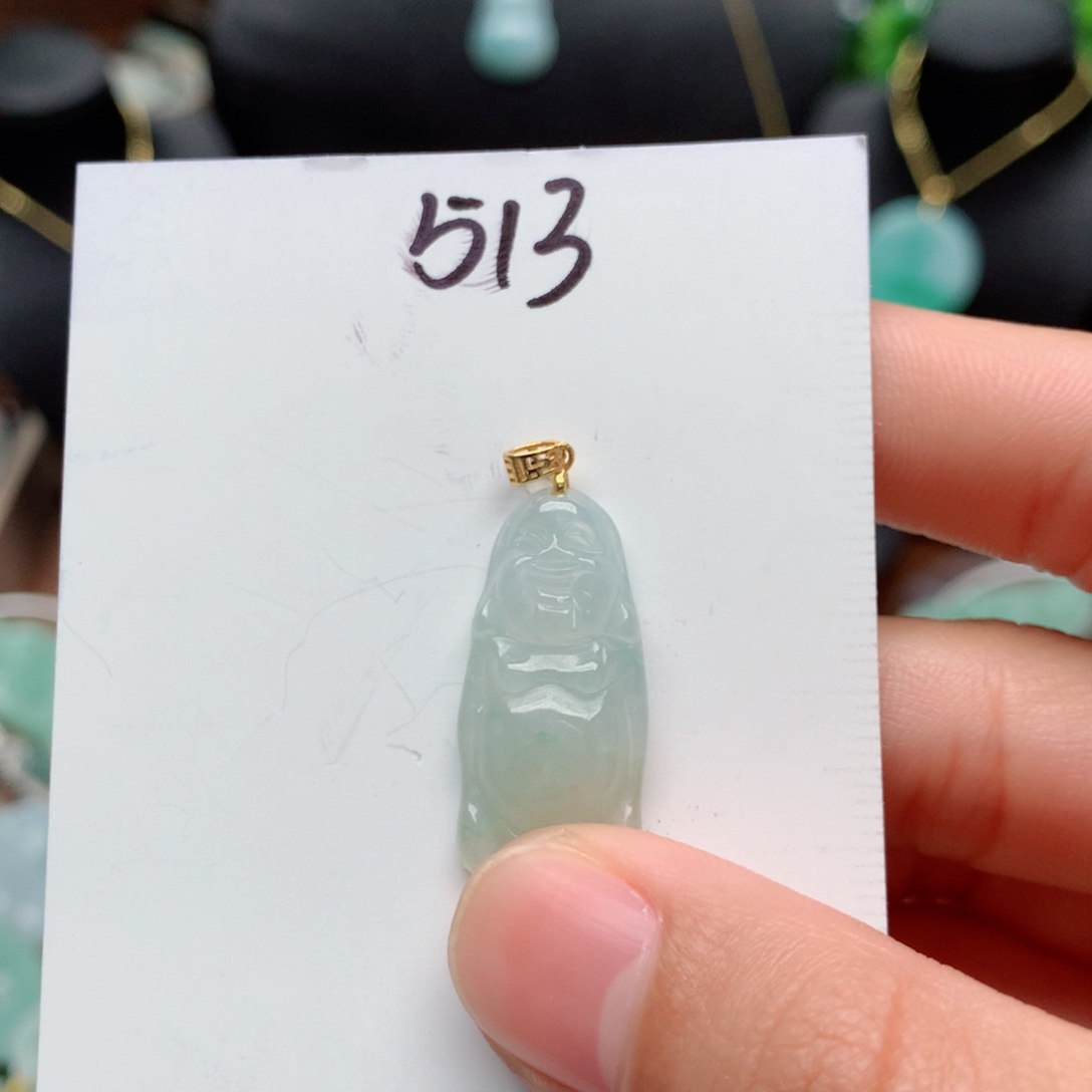 翡翠颈饰银S925镀金镶嵌吊坠