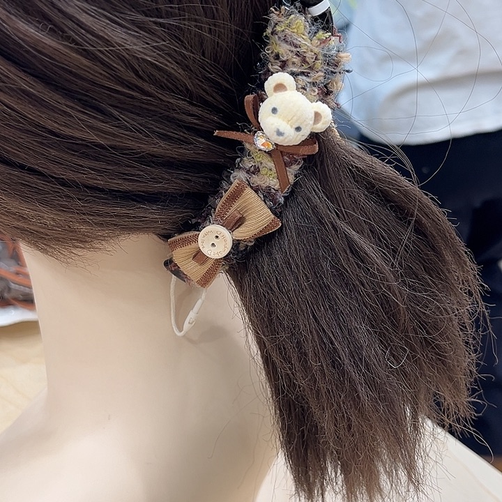 布艺铁合金白色小熊香蕉夹
