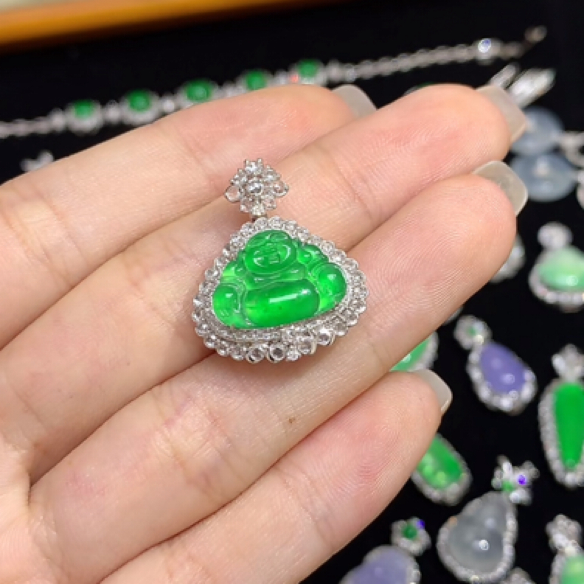 天然缅甸A货翡翠 佛公