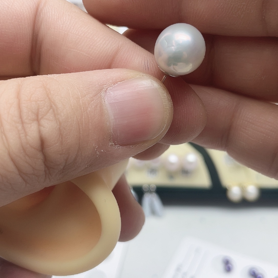 眉***姐耳饰淡水珍珠银S925镶嵌