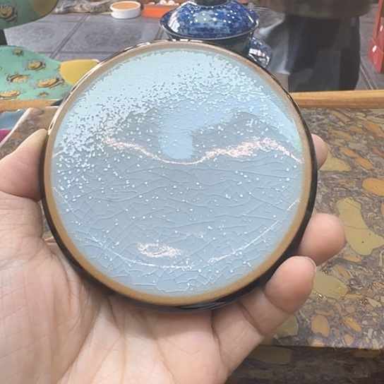 实心窑变杯垫。。。品茗