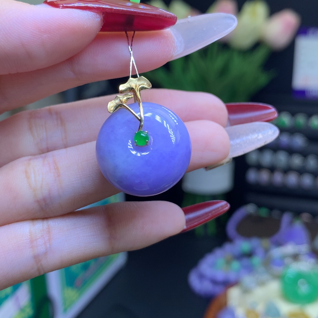 翡翠颈饰18K金镶嵌天然