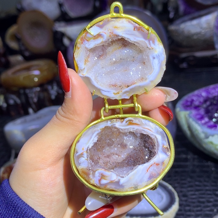 水晶捡漏蚕丝盆未镶嵌