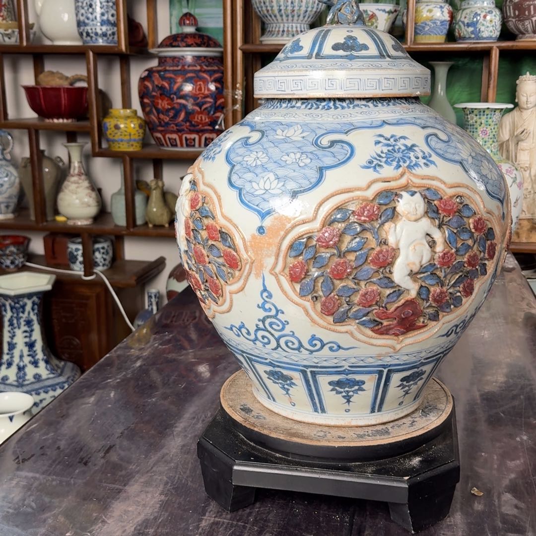 瓷片开**刻正常艺术馆收藏鉴赏