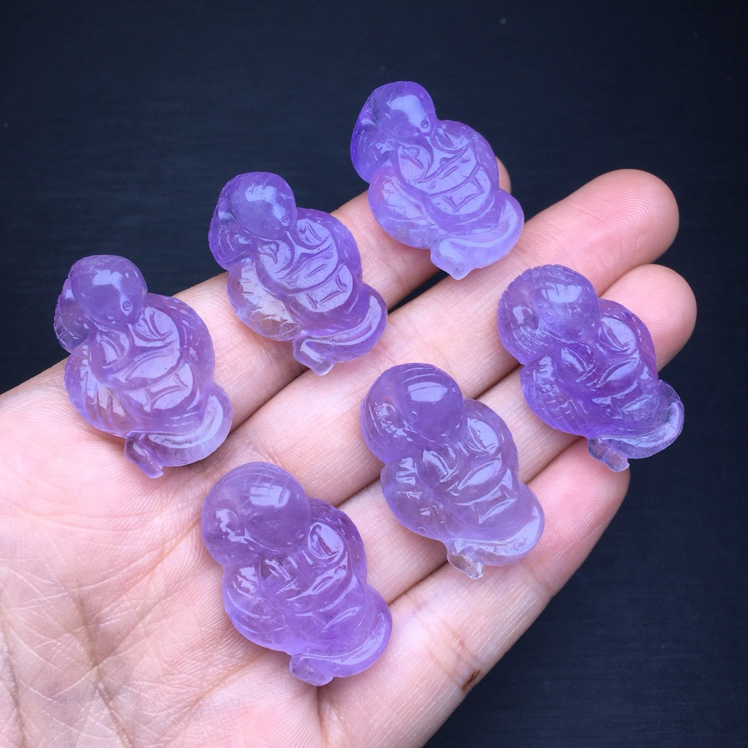 天然白水晶紫水晶金钱蛇腰孔手牌diy手工配件约29mm