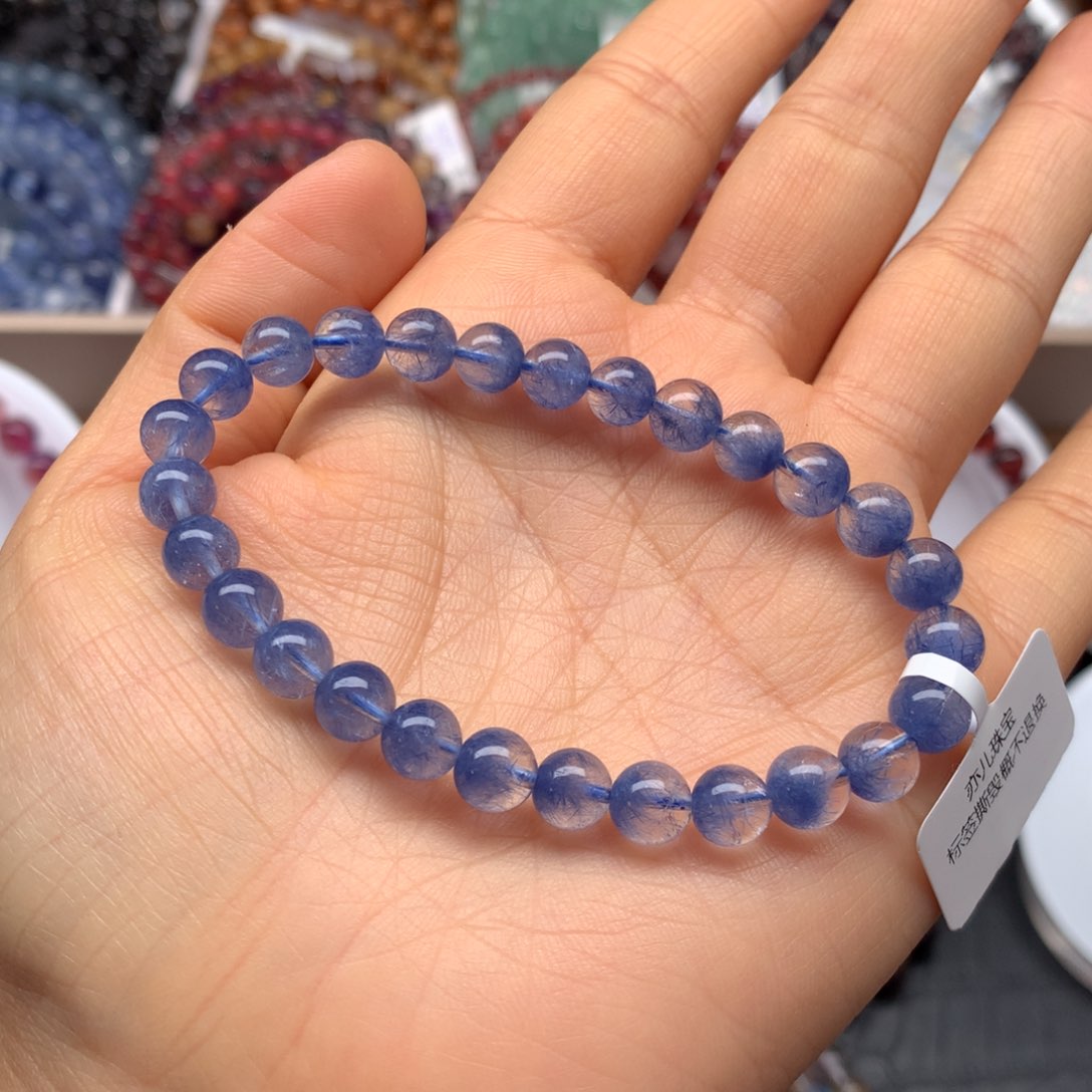 水晶手链未镶嵌蓝发晶手链M6.5