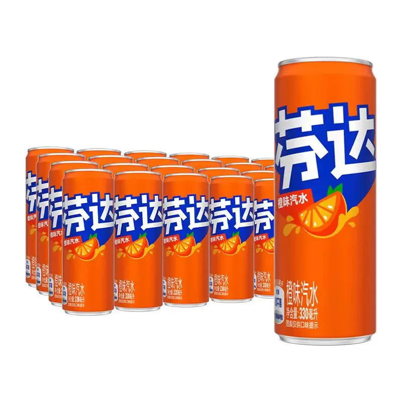 【整箱】芬达 橙味 摩登罐 330ml*24罐/箱