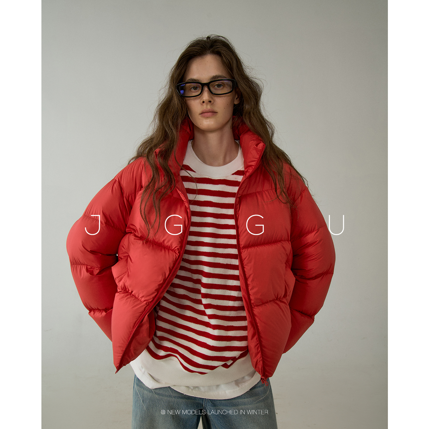 JGGU晶咕黑标【云朵泡芙】立领短款蓬松面包羽绒服JG12250151