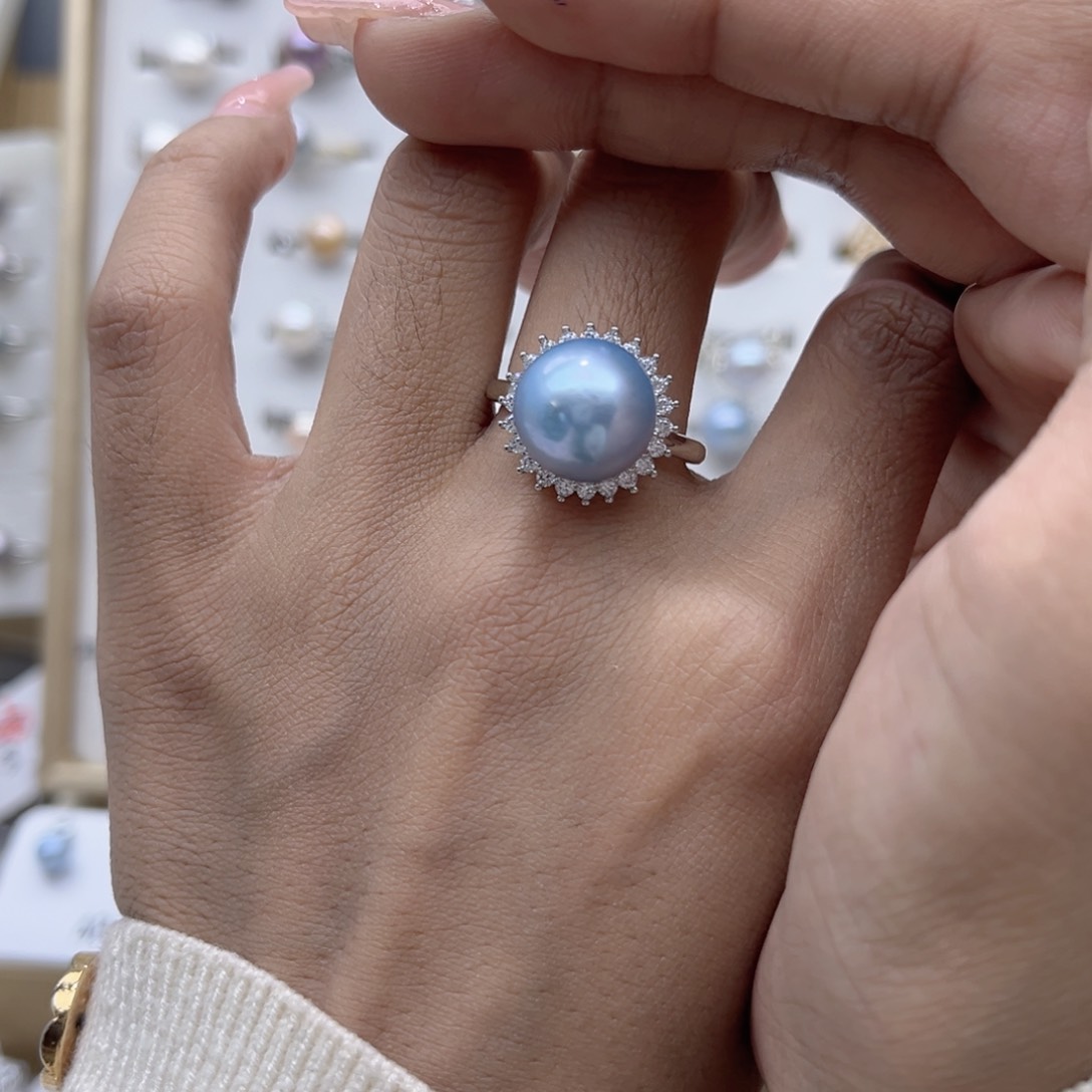 淡水珍珠戒指合金