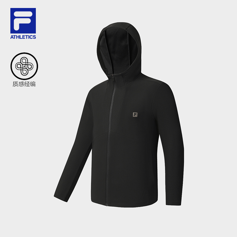 【防风高弹加厚】Fila/斐乐男秋季户外保暖连帽运动外套A11M541503F