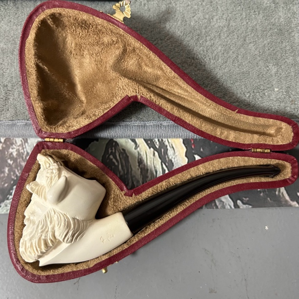 土耳其H.Cay海泡石烟斗  精雕人物斗 大师手工雕刻