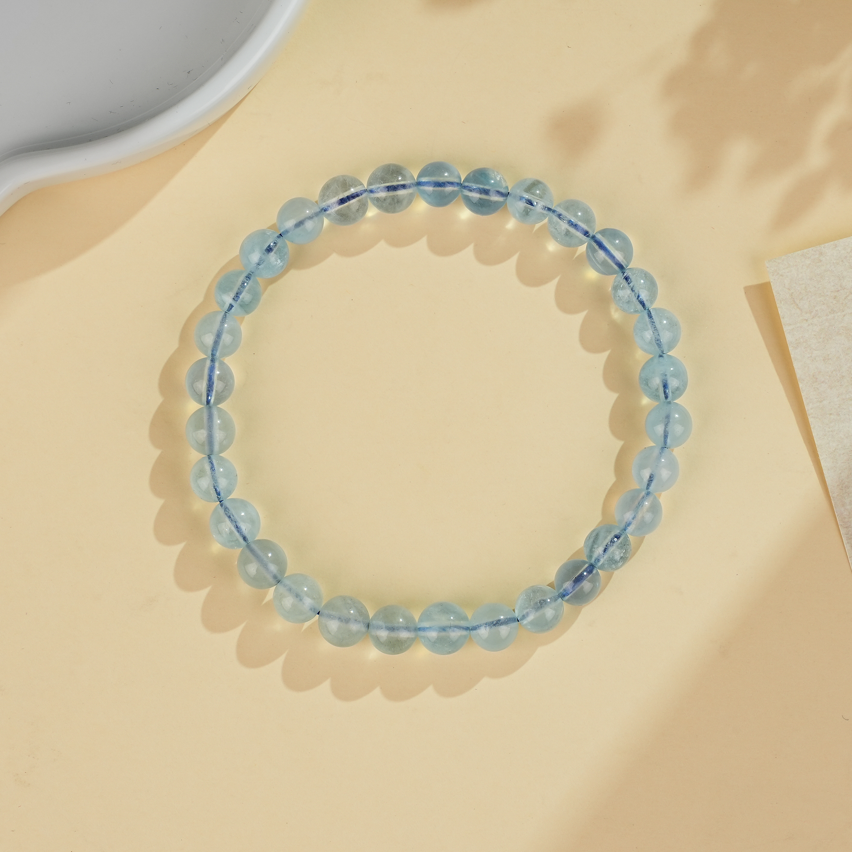 精美珠宝海蓝宝素圈手串6mm时尚气质百搭多样性发货20477