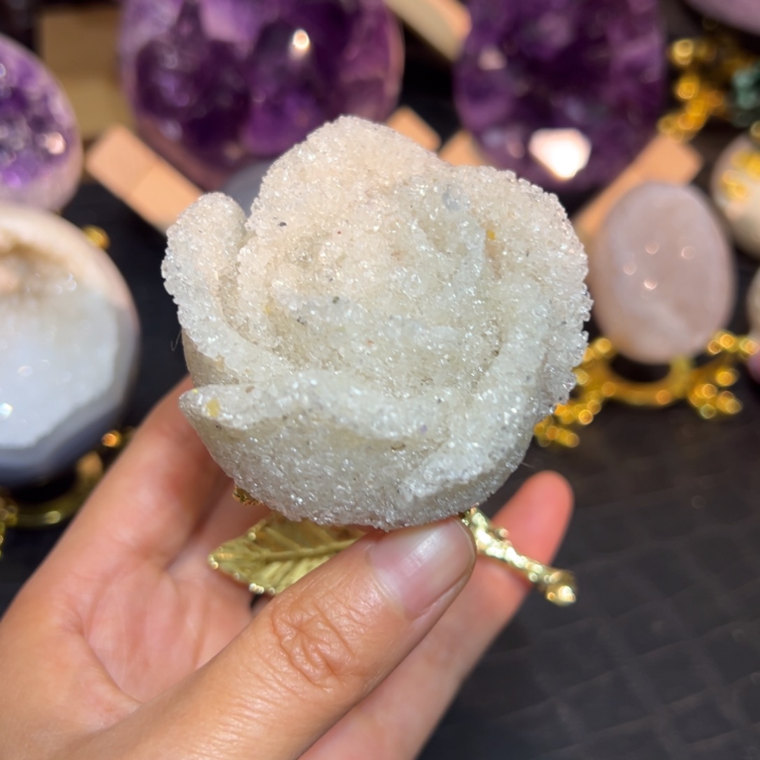 未镶嵌珠宝半成品紫晶18白水晶