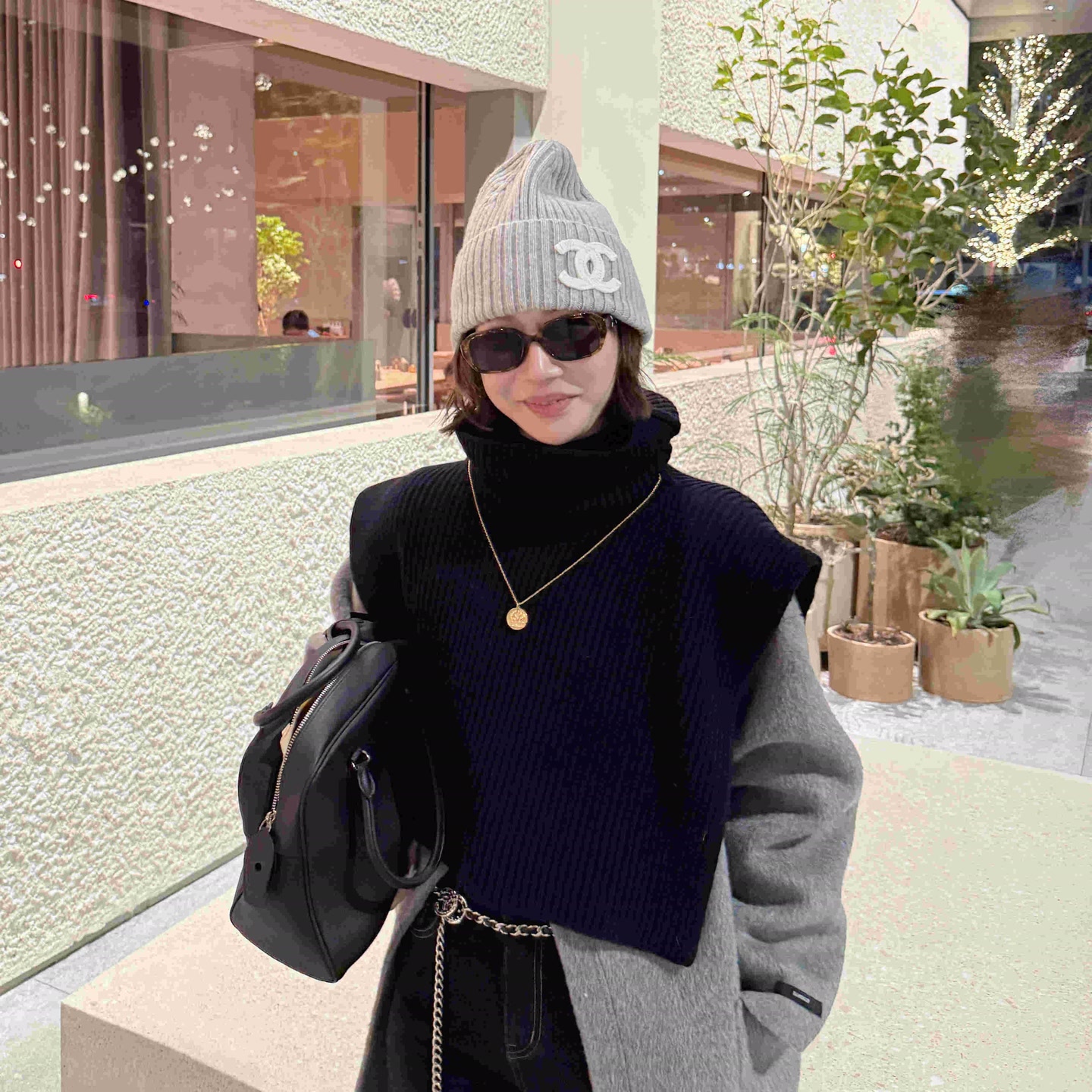 ‘静巷叠影’老钱风大衣马甲叠穿搭配围脖衫秋冬高级围巾 SWM15002