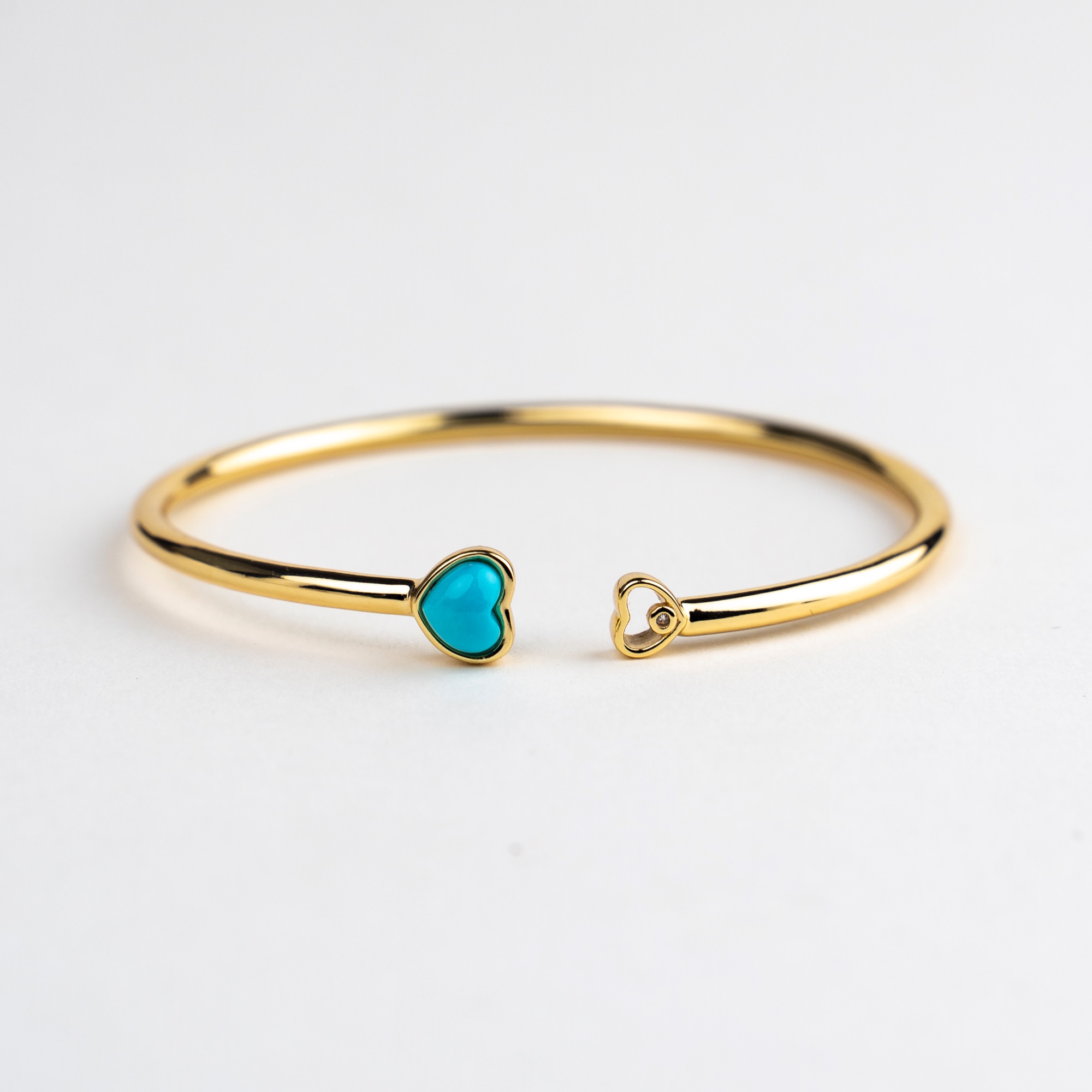 大喻家原创设计原矿绿松石镶嵌时尚手镯简约大气时尚气质