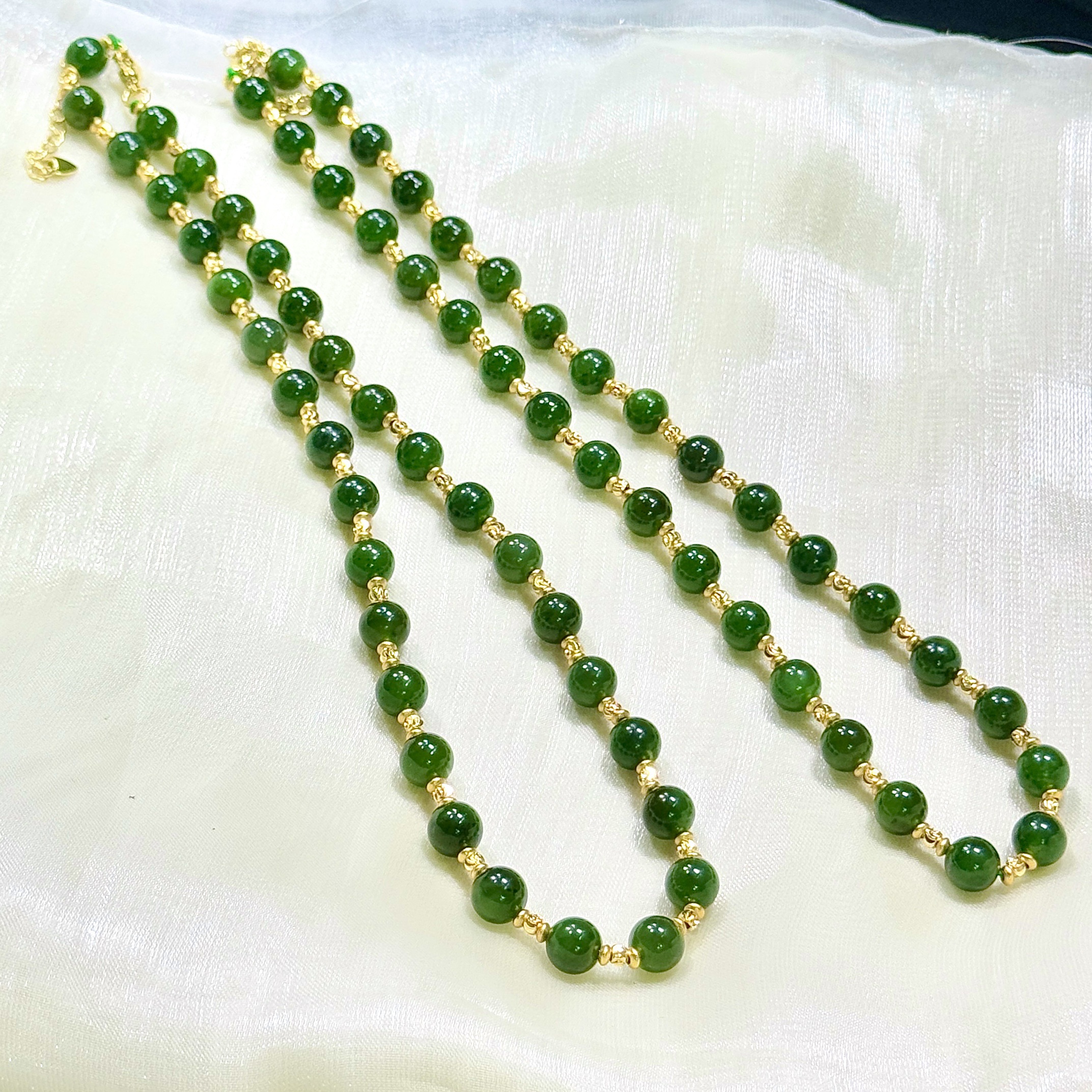 【CH】和田玉碧玉DIY项链-约7mm（多样性发其一）