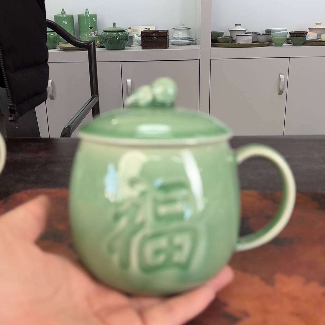 龙泉云间青瓷小米茶器