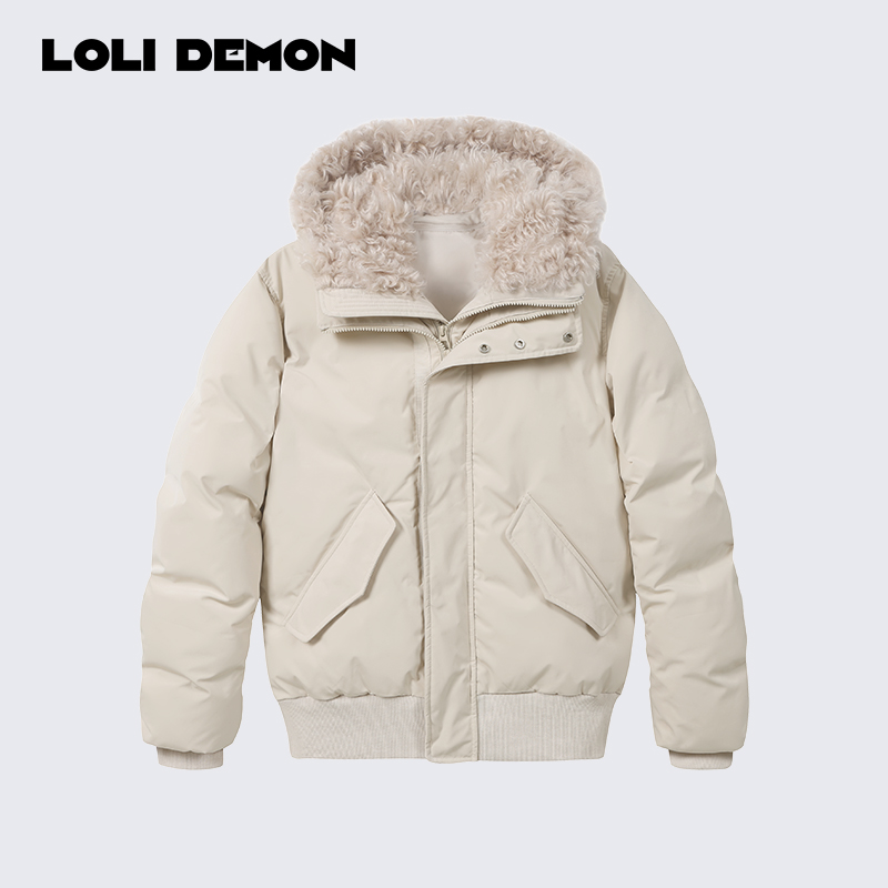 LOLI DEMON 安纳托利亚-派克羊卷毛毛90白鸭绒服