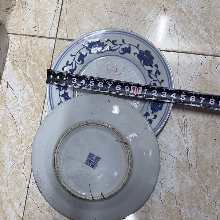 摆件陶2个14厘米芙蓉花平盘