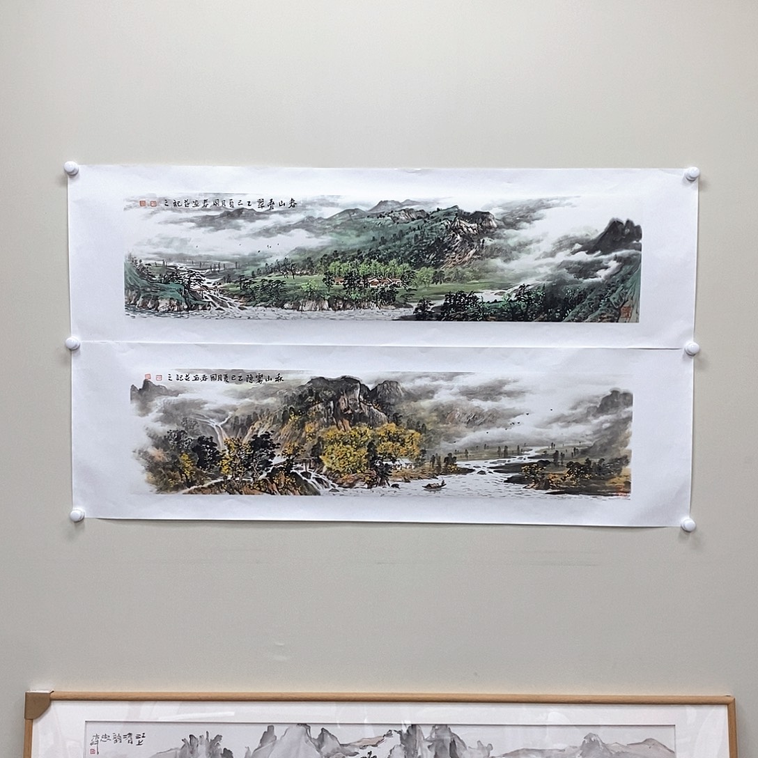 凡***子国画韦国春四尺对开精品佳作