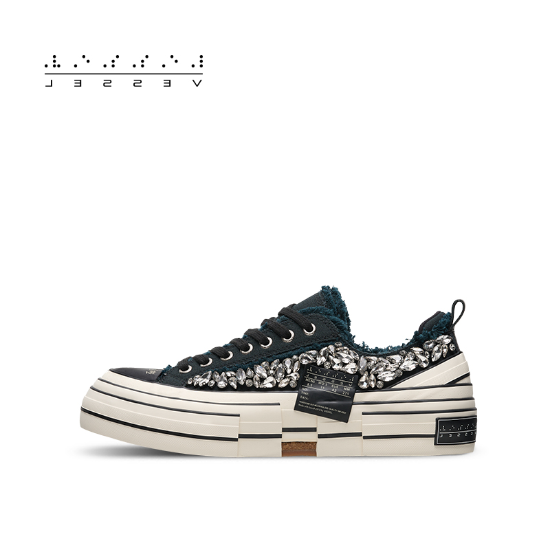 XVESSEL【李昀锐同款】经典钻石低帮 硫化帆布鞋男女同款潮流百搭