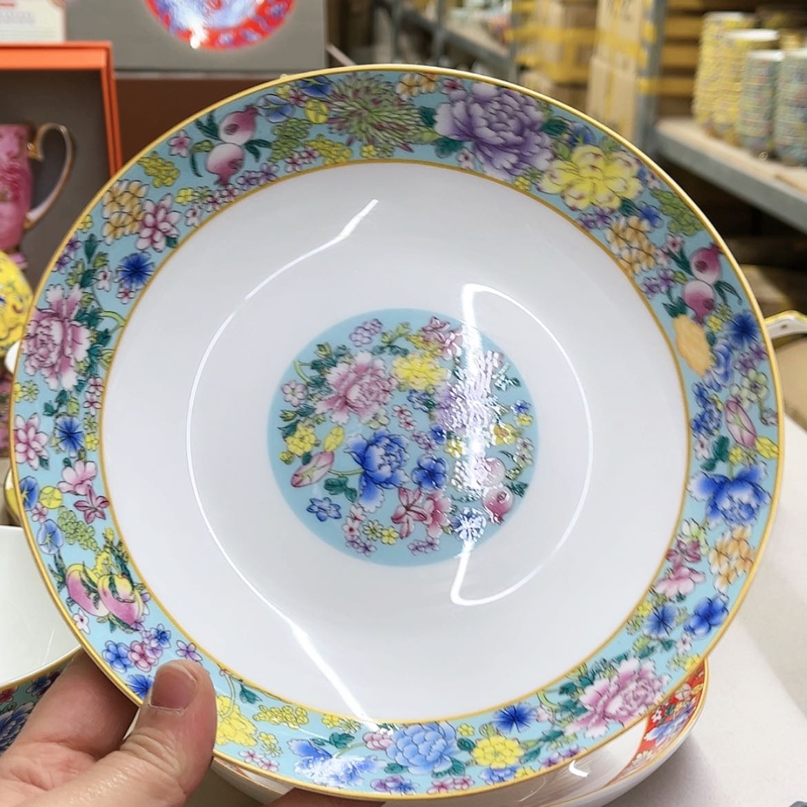 【闪购商品】骨瓷8英寸1深湖水蓝。。。。。。。